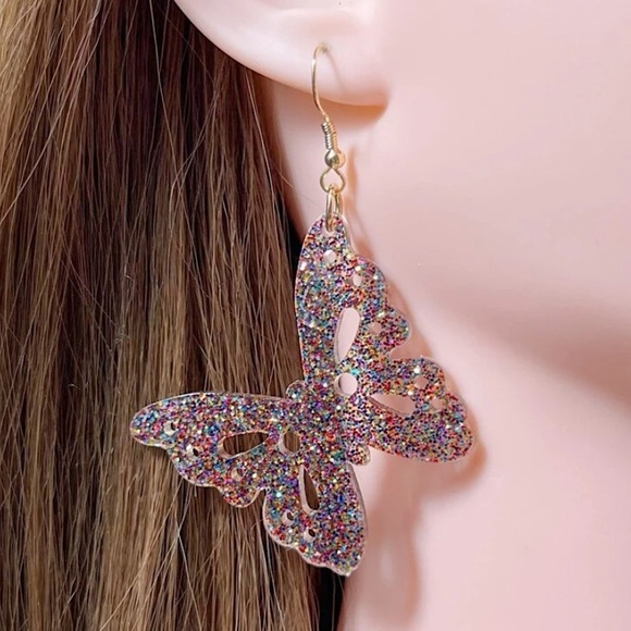 Butterfly Drop Earrings - Picture 3 of 4